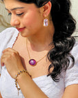 Sage Amethyst 18K Gold Plated Silver 925 Love Necklace
