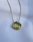 Lemon Quartz 18K Gold Pendant Necklace