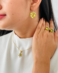 Peridot & Diamond 18K Gold Pendant