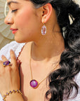 Sage Amethyst 18K Gold Plated Silver 925 Love Necklace