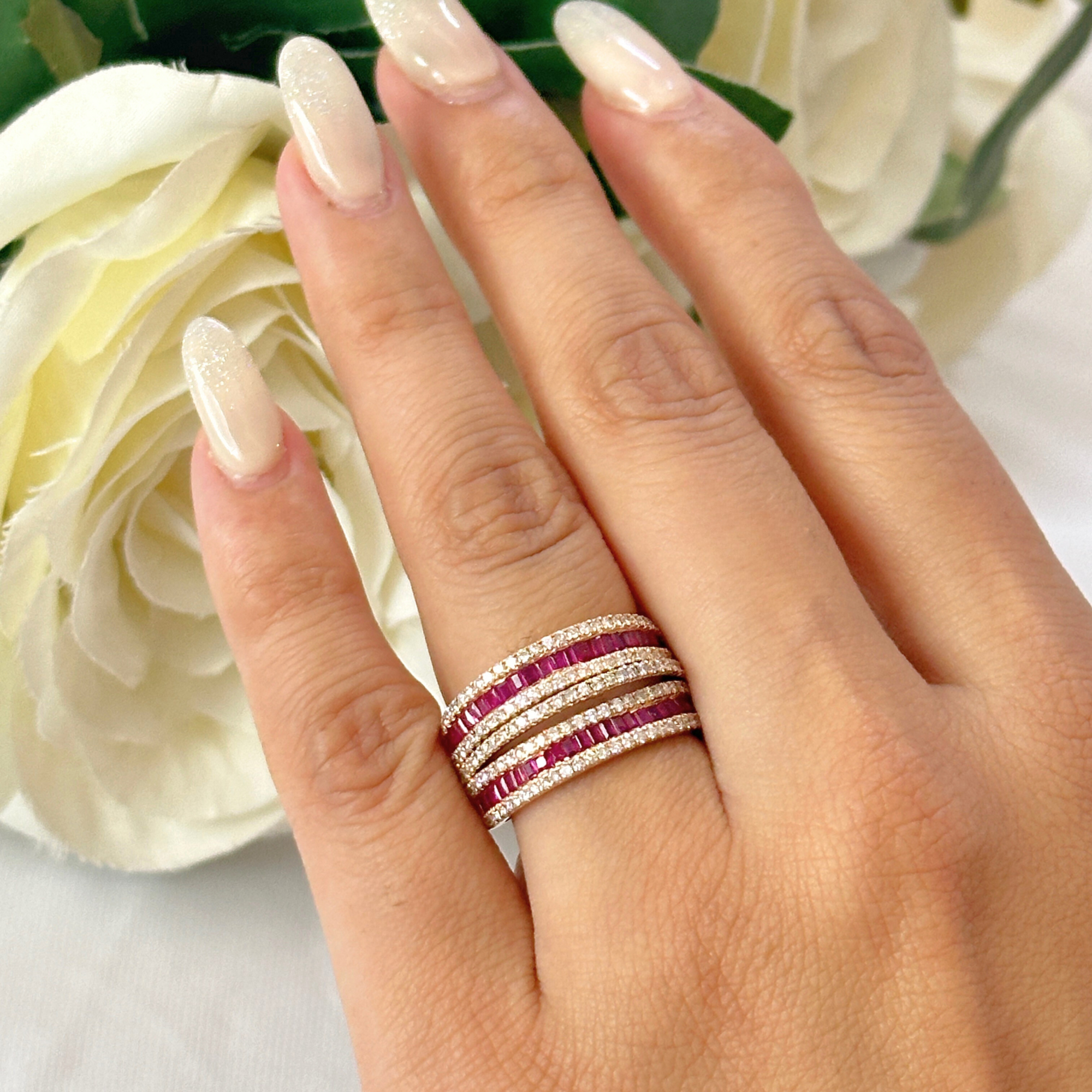 Ruby & Diamond Orbit Ring