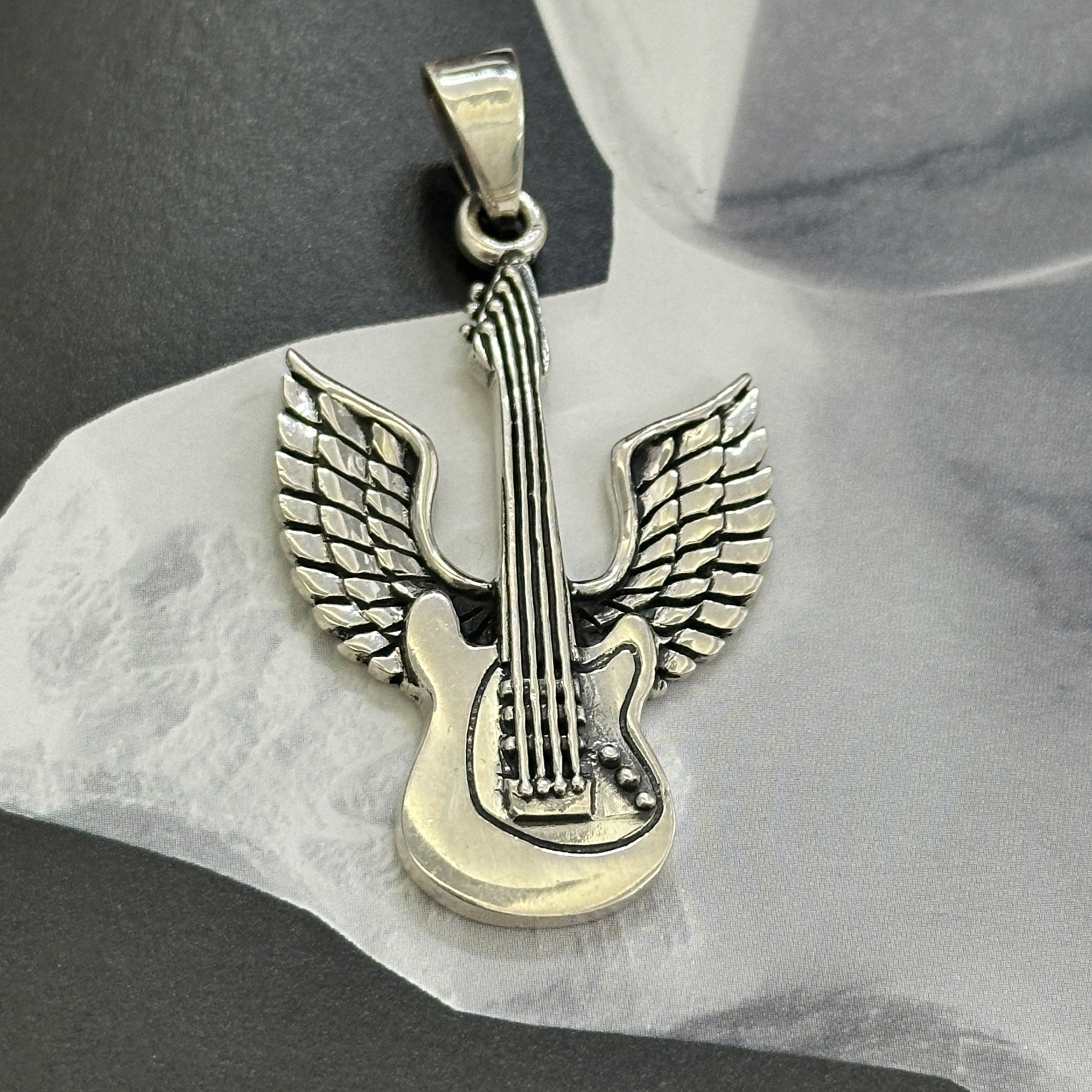 Guitar Silver 925 Men's Pendant