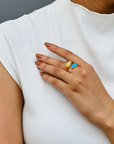 Opal and Turquoise 18K Gold Ring