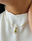 Peridot & Diamond 18K Gold Pendant