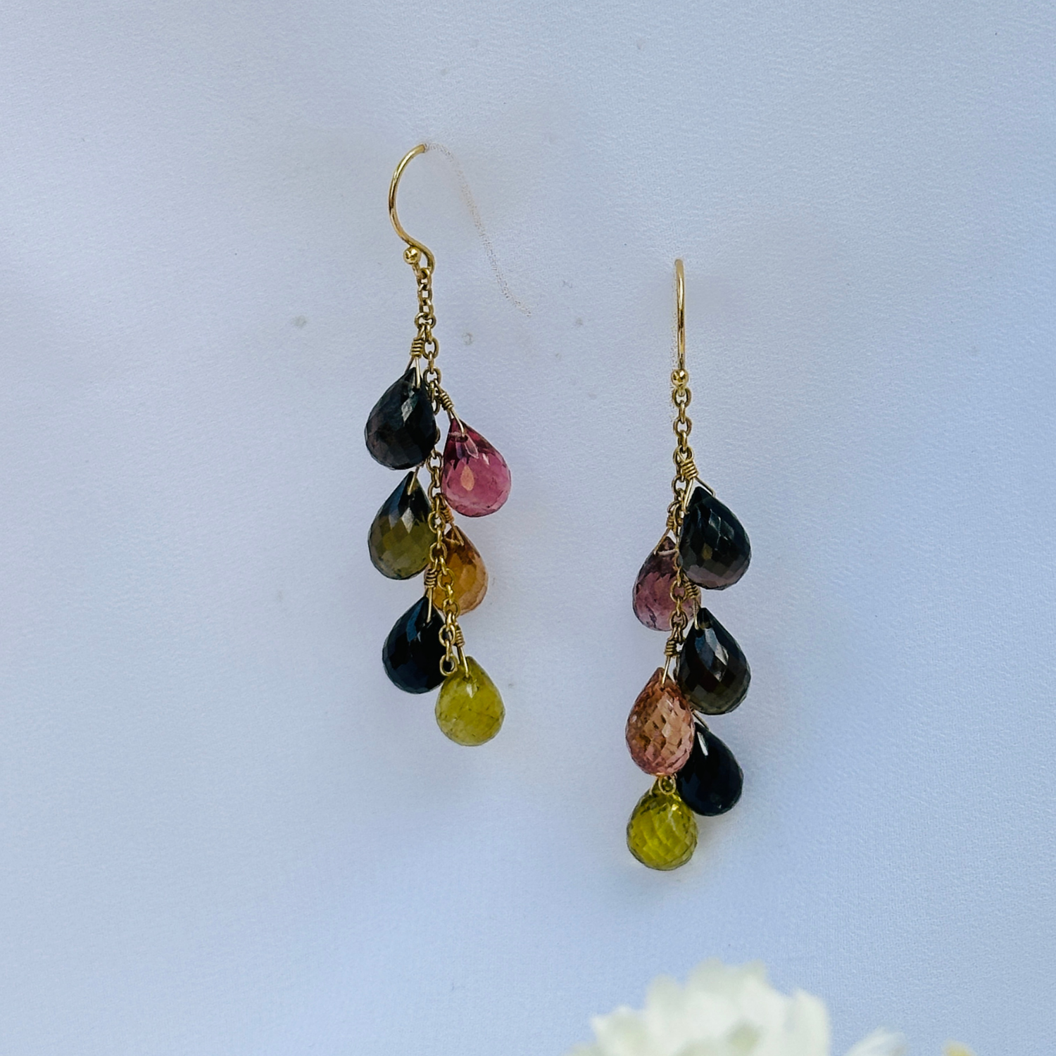 Tourmaline Colorstone 18K Gold Earrings