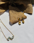 Roselia Blue Topaz & Citrine 18K Gold plated Silver 925 Earrings