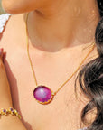Sage Amethyst 18K Gold Plated Silver 925 Love Necklace