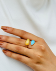 Opal and Turquoise 18K Gold Ring