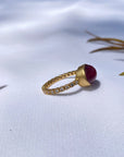 Pink Tourmaline 18K Gold Ring with Diamonds