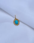 Turquoise Floral 14K Gold Pendant with Diamonds