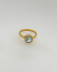 Bellatrix Blue Topaz Gold Plated Silver 925 Ring