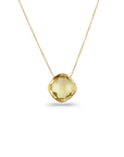 Lemon Quartz 18K Gold Pendant Necklace
