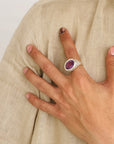 Chevy Amethyst Men's Silver 925 Ring