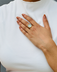 Aquamarine Oval 18K Gold Ring