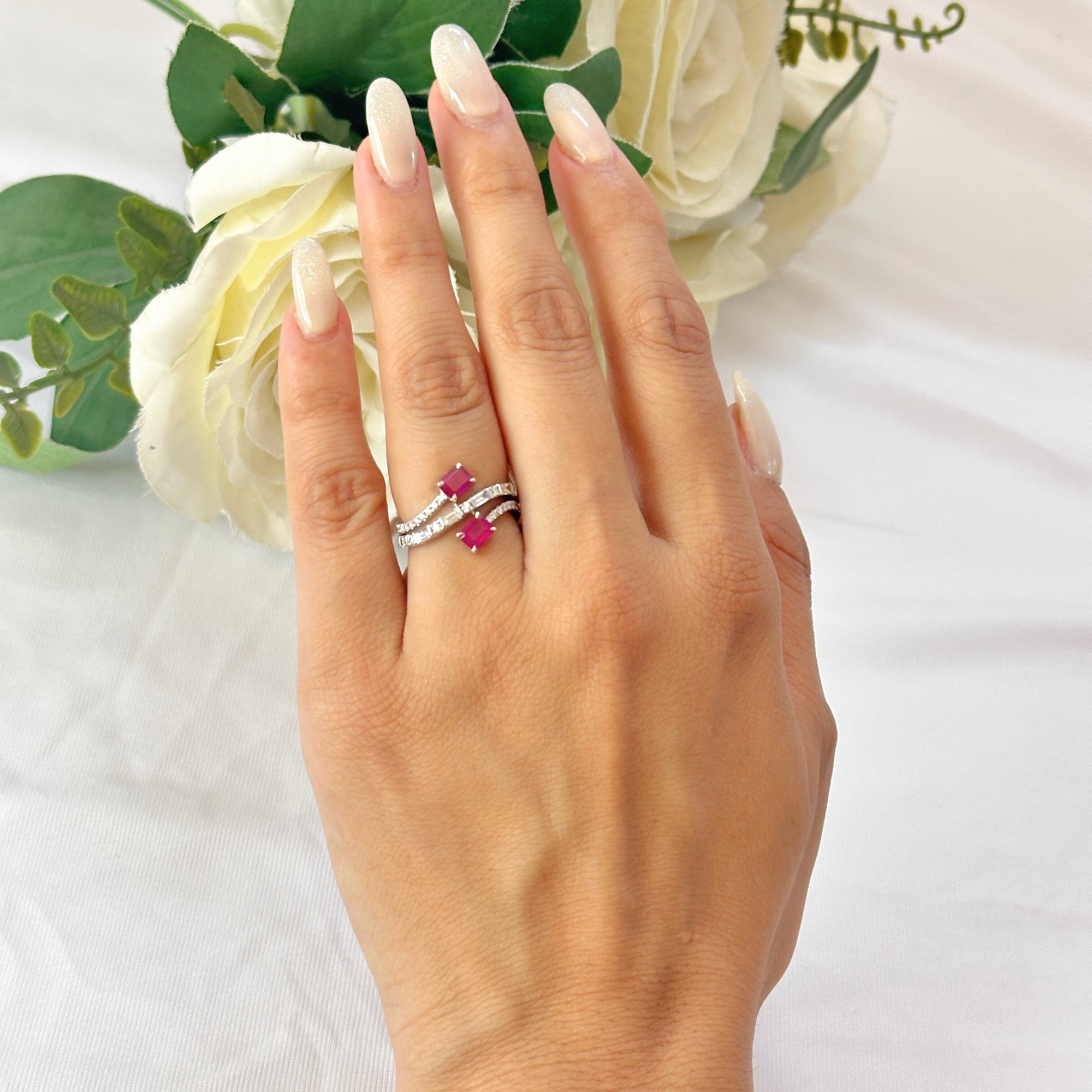 Grass Seed Ruby & Diamond Ring
