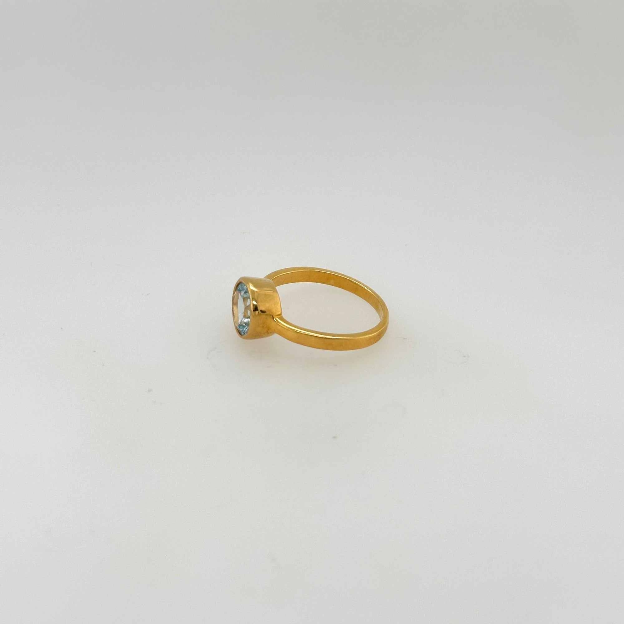 Bellatrix Blue Topaz Gold Plated Silver 925 Ring