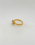 Bellatrix Blue Topaz Gold Plated Silver 925 Ring