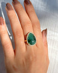 Gabriella Silver 925 Emerald Gold Plated Ring
