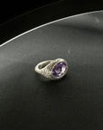 Chevy Amethyst Men's Silver 925 Ring