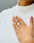 Aquamarine Oval 18K Gold Ring