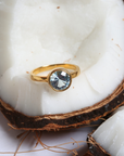 Bellatrix Blue Topaz Gold Plated Silver 925 Ring