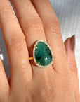 Gabriella Silver 925 Emerald Gold Plated Ring