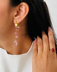 Pink Tourmaline 18K Gold Earrings