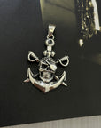 Skull Anchor Silver 925 Men's Pendant