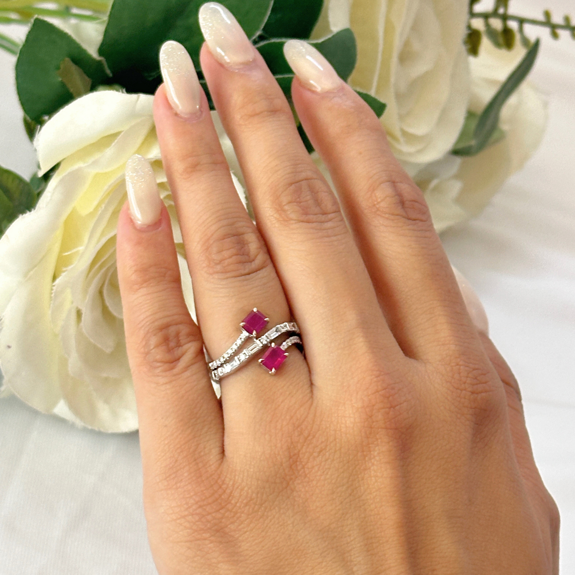 Grass Seed Ruby & Diamond Ring