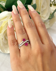 Grass Seed Ruby & Diamond Ring