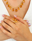 Calypso Citrine Gold Plated Silver Ring