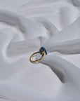Blue Topaz Big Oval 18K Gold Ring