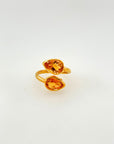 Calypso Citrine Gold Plated Silver Ring
