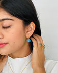 Blue Topaz 18K Gold Earrings