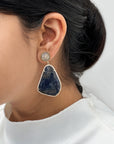Kashvi Sapphire & Zircon Silver 925 Earrings