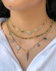 Koov 18K Gold Plated Silver 925 Polki Diamond Necklace