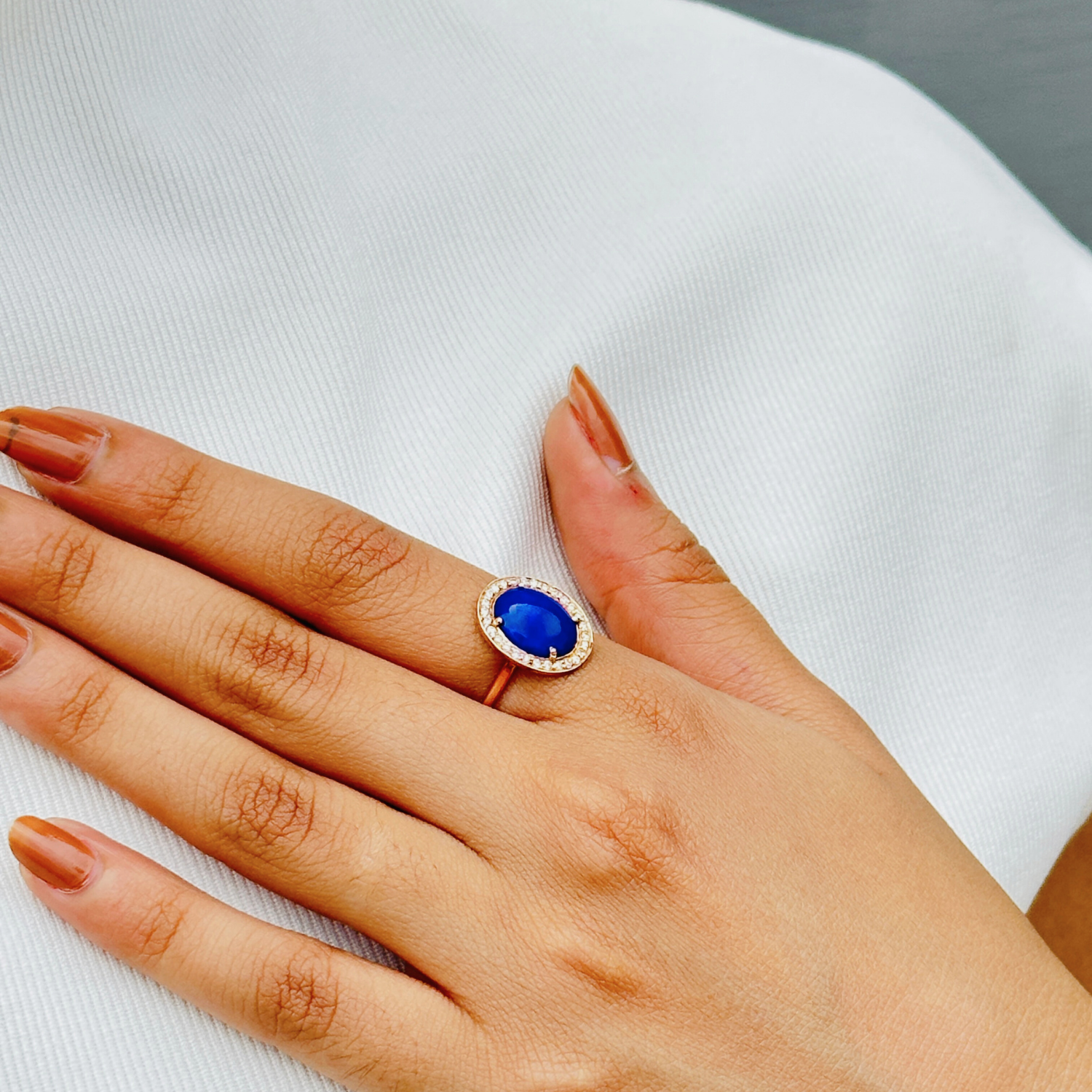 Lapis Lazuli 18K Gold Ring with Diamonds