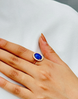 Lapis Lazuli 18K Gold Ring with Diamonds