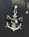Skull Anchor Silver 925 Men's Pendant