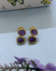 Rowa Amethyst Gold Plated Silver 925 Earrings
