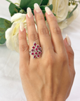 Leaf Shape Ruby & Diamond Ring
