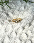 Divine Diamond Polki and 18k Gold Plated Silver Ring