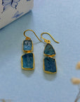 Kisha Aquamarine 18k Gold Plated Silver 925 Earrings