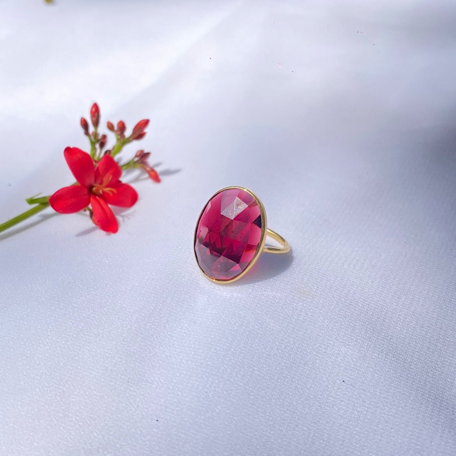 Garnet 18K Gold Ring