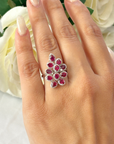 Leaf Shape Ruby & Diamond Ring