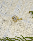 Inked Diamond Polki and 18k Gold Plated Silver Ring