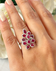 Leaf Shape Ruby & Diamond Ring