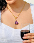 Liza Amethyst 18K Gold Plated Silver 925 Love Necklace