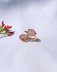 Watermelon Tourmaline 18K Gold Ring