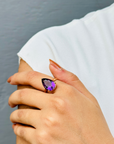 Amethyst Pear 18K Gold Ring